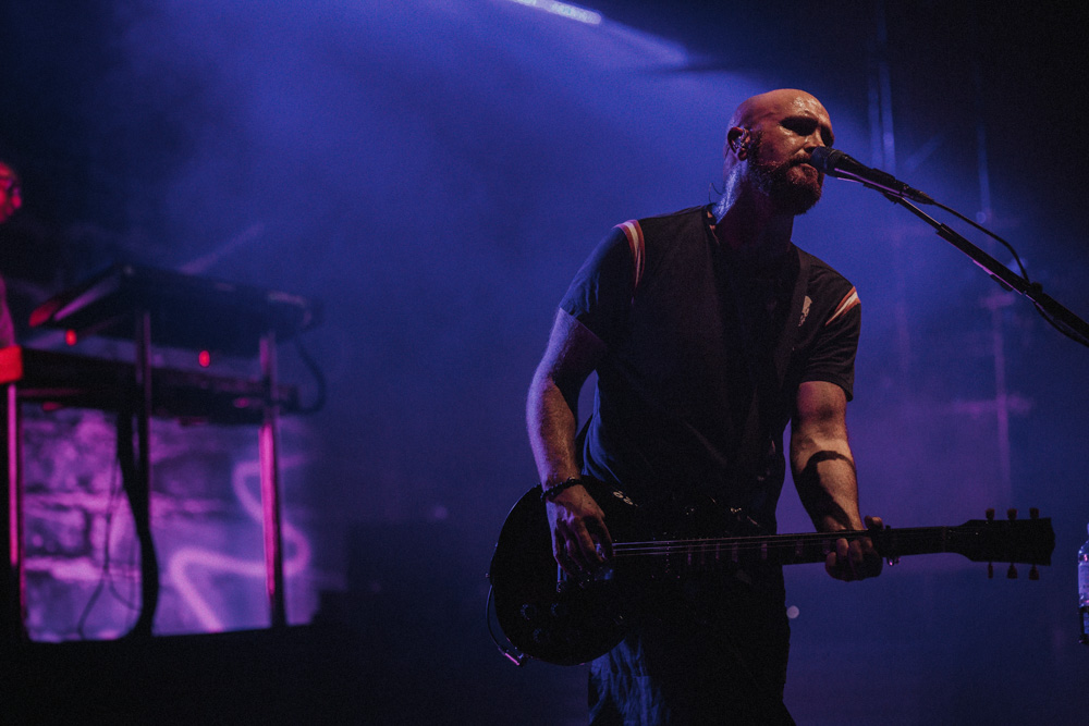 Mark Sheehan from The Script during 2017 UK Tour singing and playing guitar